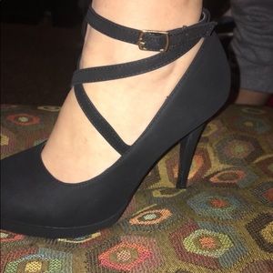 Black lace up heels